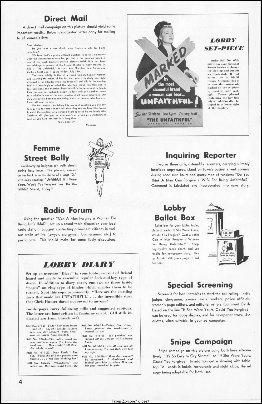 the unfaithful 1947 movie pressbook the unfaithful 1947 movie pressbook