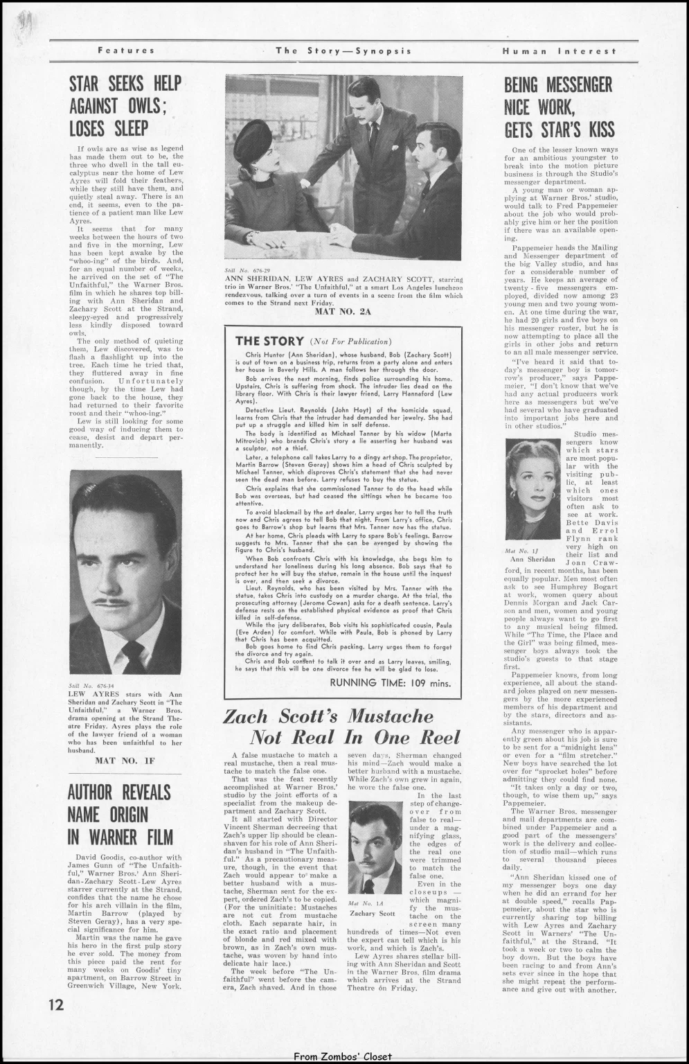 the unfaithful 1947 movie pressbook the unfaithful 1947 movie pressbook