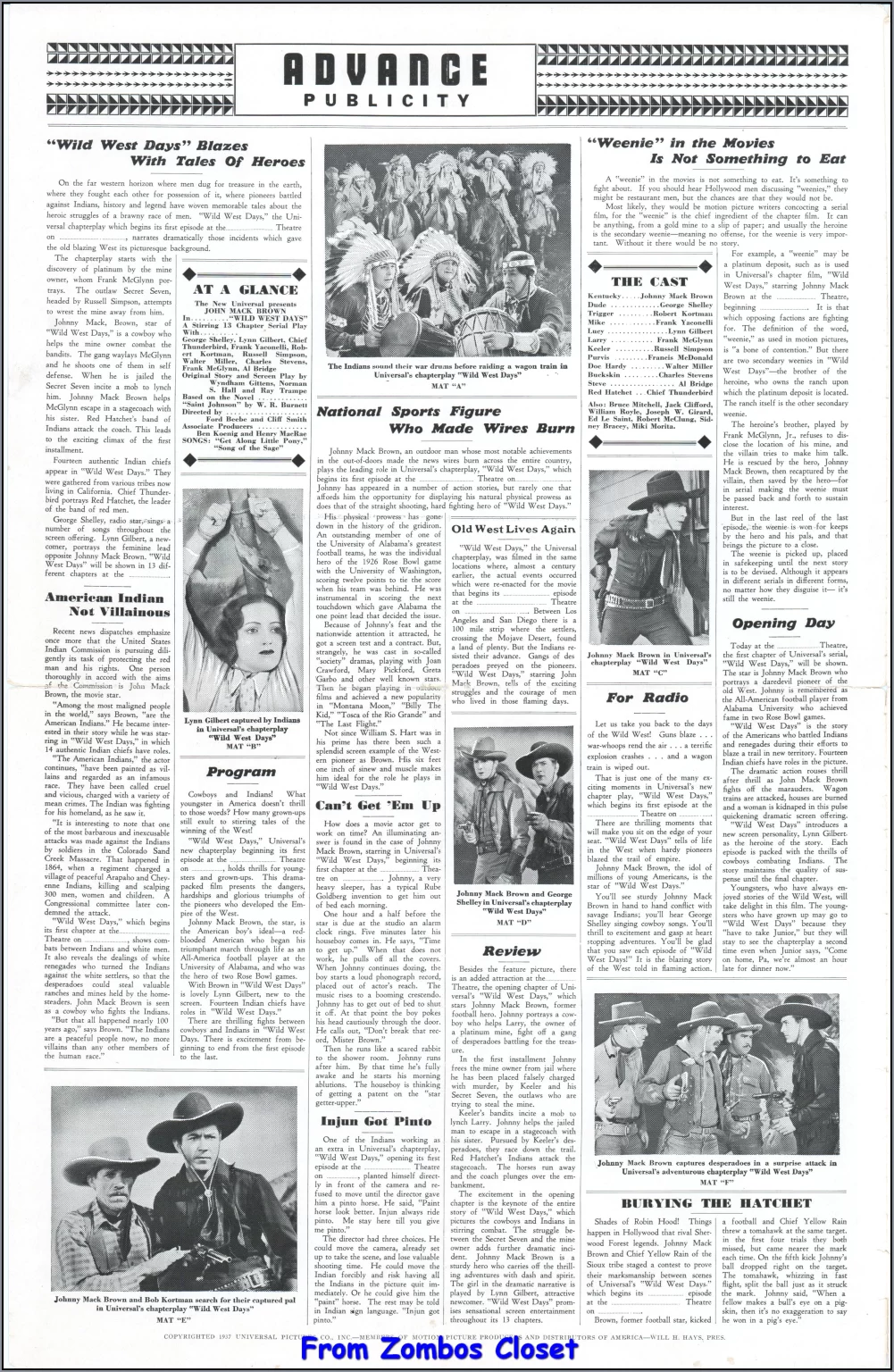 Wild West Days 1937 movie serial pressbook Wild West Days 1937 movie serial pressbook