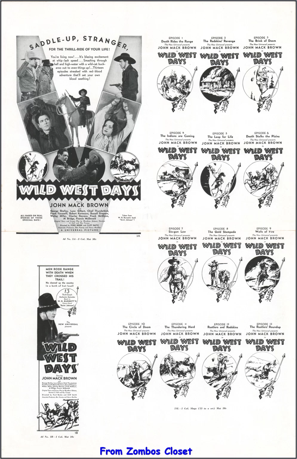 Wild West Days 1937 movie serial pressbook Wild West Days 1937 movie serial pressbook
