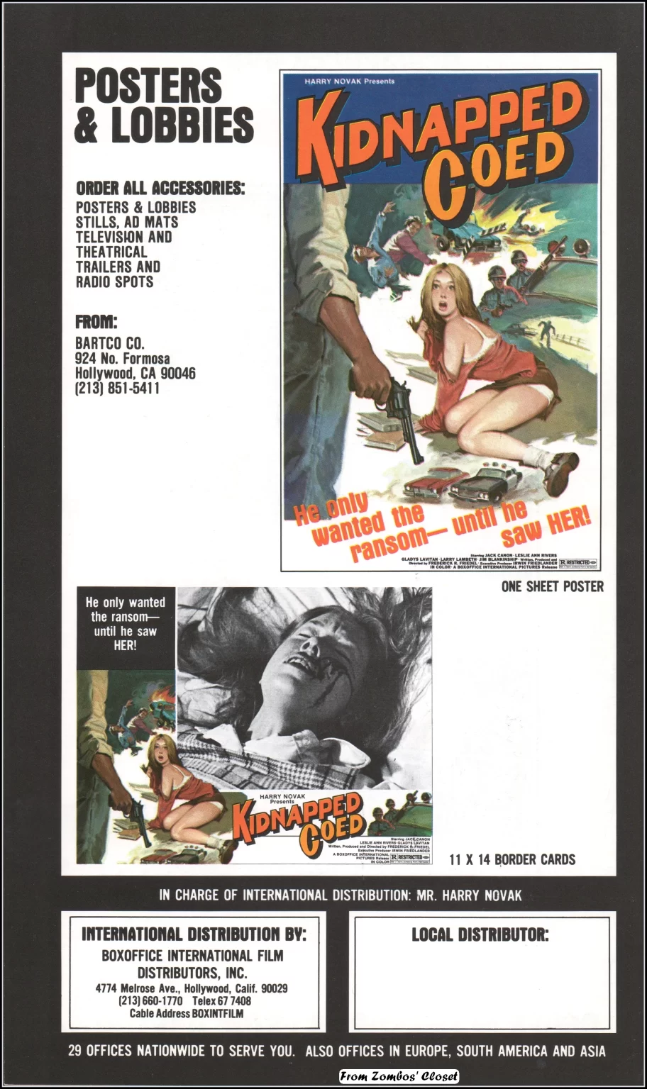 Kidnapped Coed movie pressbook Kidnapped Coed movie pressbook