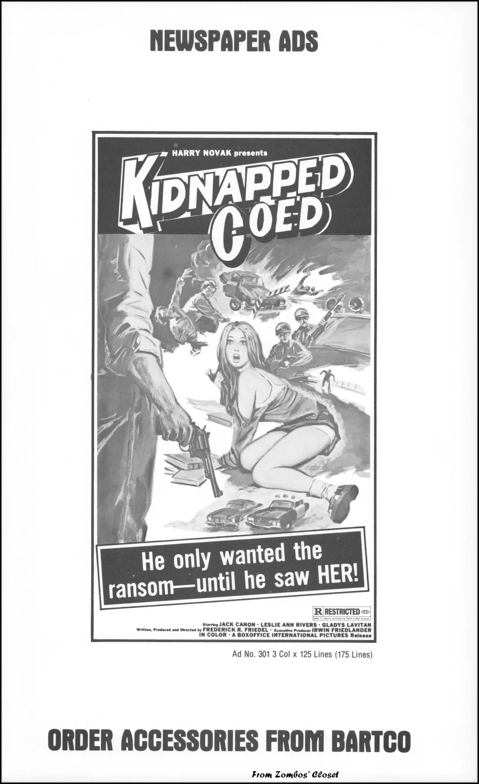 Kidnapped Coed movie pressbook Kidnapped Coed movie pressbook