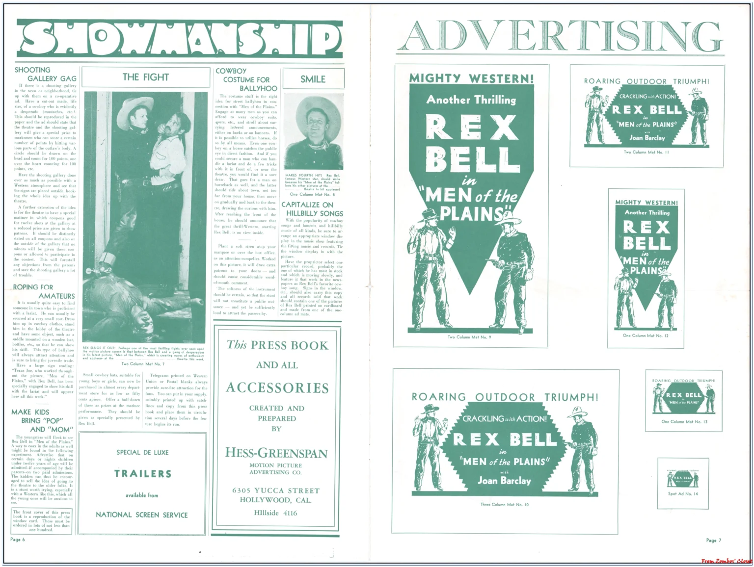 Rex Bell Men of the Plains Pressbook Rex Bell Men of the Plains Pressbook