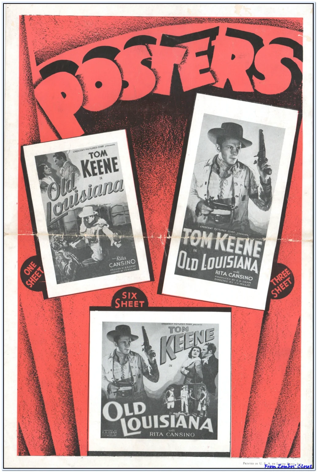 Tom Keene Old Louisiana pressbook Tom Keene Old Louisiana pressbook