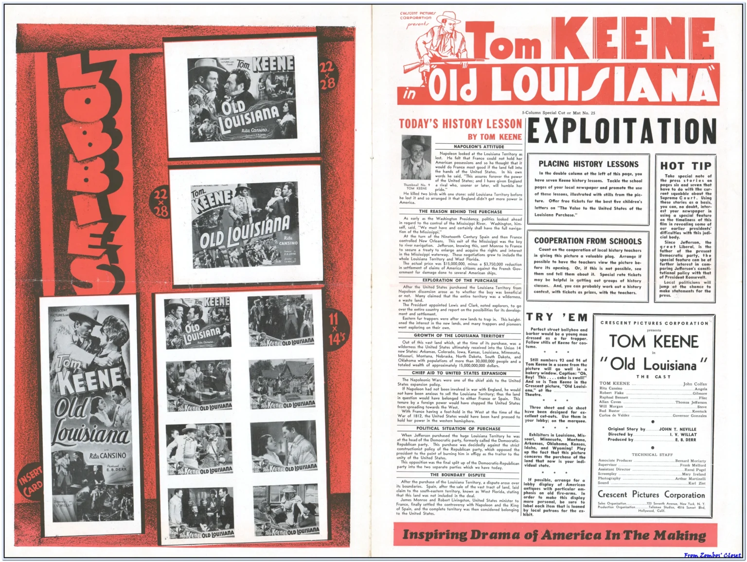 Tom Keene Old Louisiana pressbook Tom Keene Old Louisiana pressbook